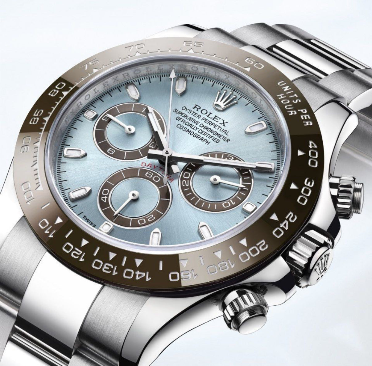 Rolex Daytona Cosmograph Stainless Steel Sky Blue Dial Japanese Master Quality Mens Watch