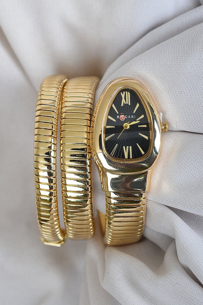 BVL SERPENTINE WITHOUT STONE WATCH GOLD STRAP SPIRAL