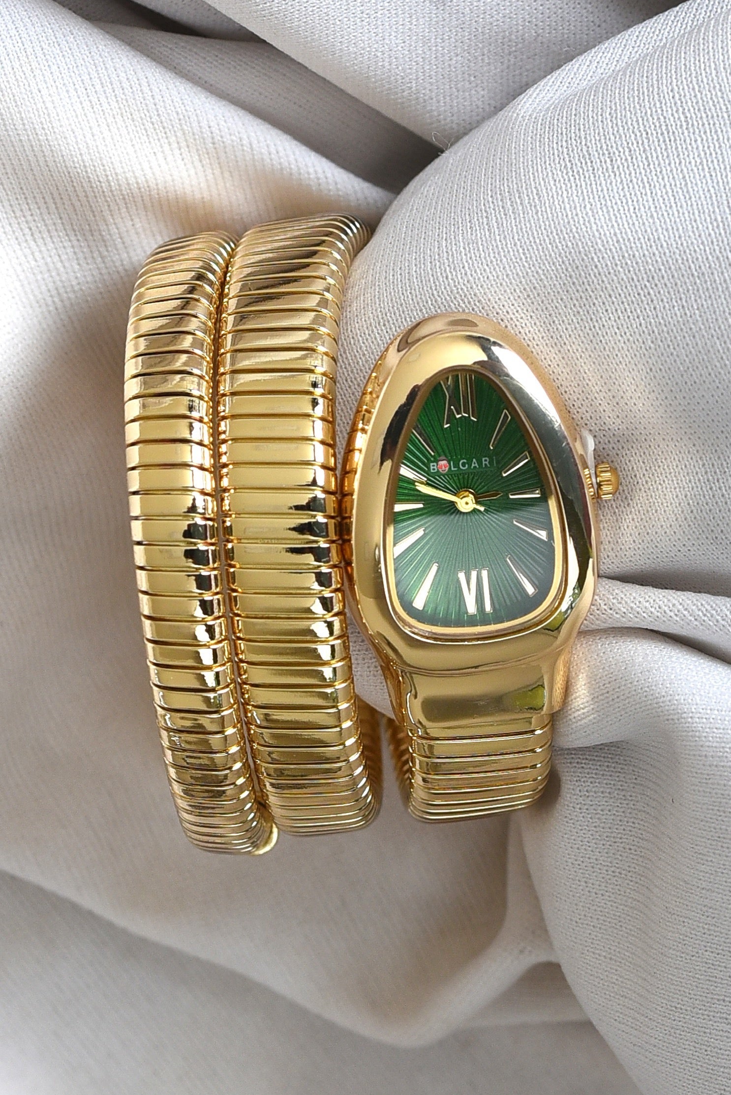 BVL SERPENTINE WITHOUT STONE WATCH GOLD STRAP SPIRAL