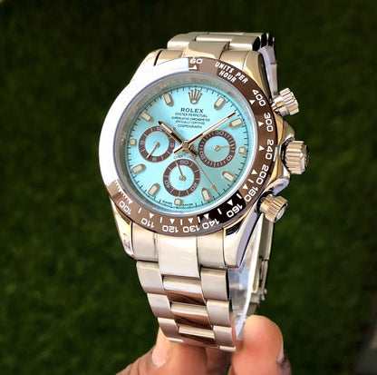 Rolex Daytona Cosmograph Stainless Steel Sky Blue Dial Japanese Master Quality Mens Watch