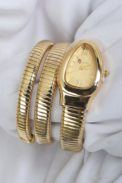 BVL SERPENTINE WITHOUT STONE WATCH GOLD STRAP SPIRAL