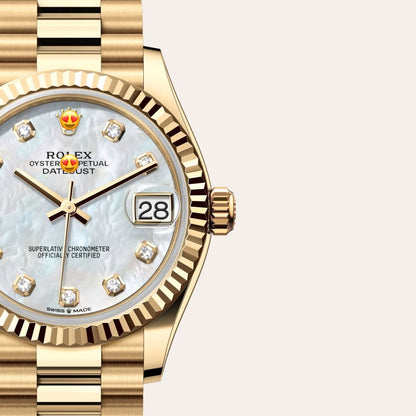 Role* Date just Woman Oyster, 31 mm, yellow gold (Automatic)